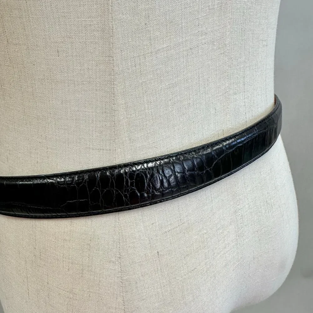 Lauren Ralph Lauren Logo Reversible Black Leather Belt Size Large/X‎ Large